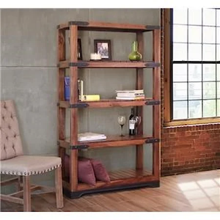 70" Bookcase with Wooden Shelves